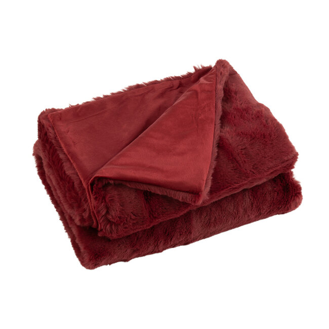 J-Line Plaid cutie bordeaux 180 x 130 cm