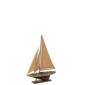 J-Line Zeilboot Paulownia Hout Bruin Medium