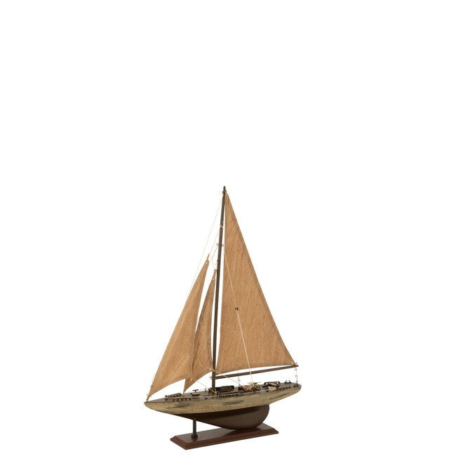 J-Line Zeilboot Paulownia Hout Bruin Medium