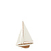J-Line Zeilboot Paulownia Hout Wit/Natuurlijk Medium
