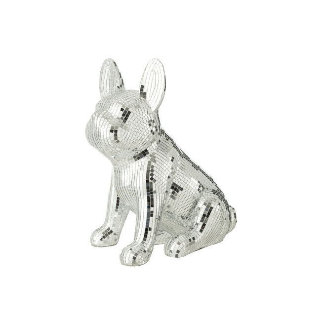J-Line Bulldog Spiegel Hars Zilver