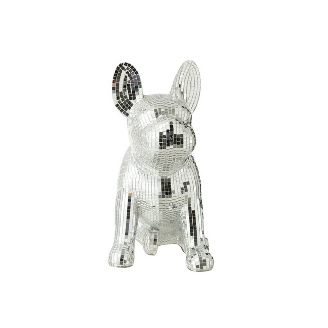 J-Line Bulldog Spiegel Hars Zilver