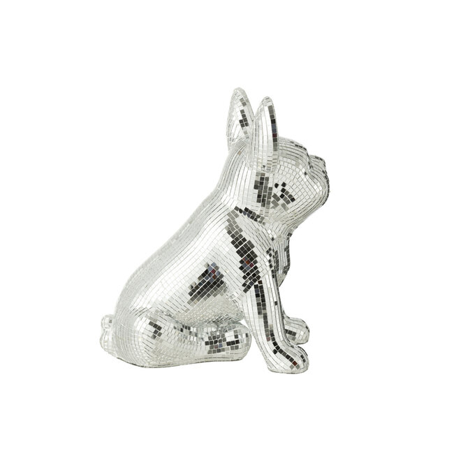 J-Line Bulldog Spiegel Hars Zilver
