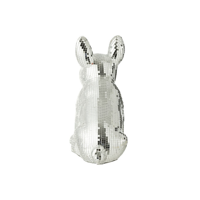 J-Line Bulldog Spiegel Hars Zilver
