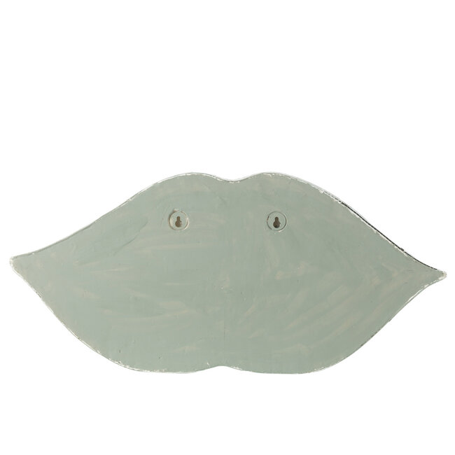 J-Line Well Deco Lips Spiegel Hars Zilver