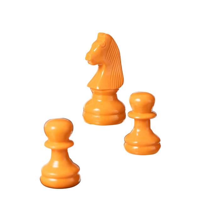 J-Line Schaakspel Dieren Hars Blauw/Oranje