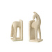 J-Line Set Of 2 Bookend Horse Modern Resin Beige