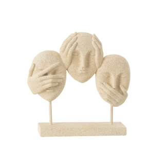 J-Line Face See/Hear/Speak On Stand Resin Beige