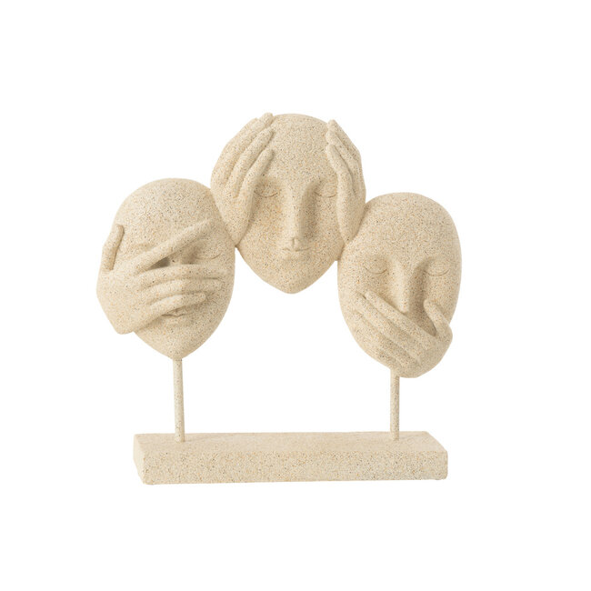 J-Line Face See/Hear/Speak On Stand Resin Beige