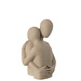 J-Line Bust Couple Hug Resin Beige