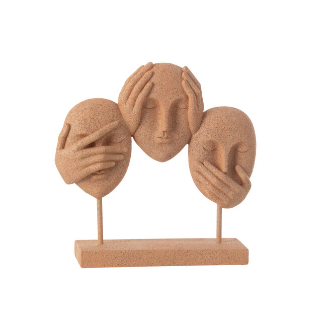 J-Line Face See/Hear/Speak On Stand Resin Terra