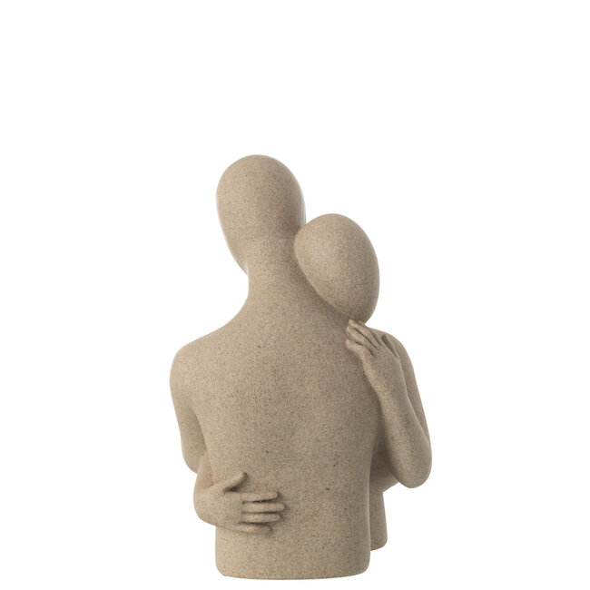 J-Line Bust Couple Hug Resin Beige