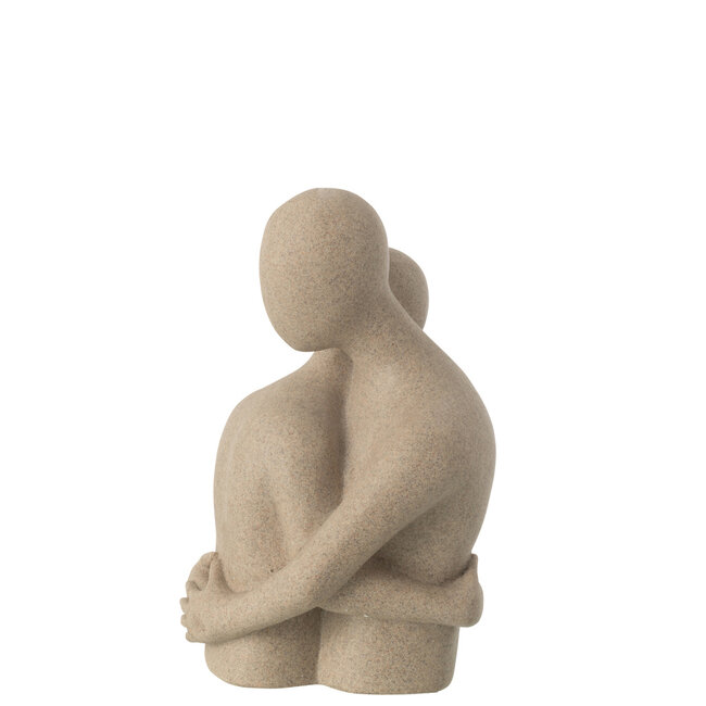 J-Line Bust Couple Hug Resin Beige