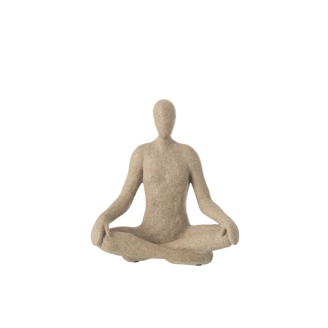J-Line Figure Yoga Resin Beige