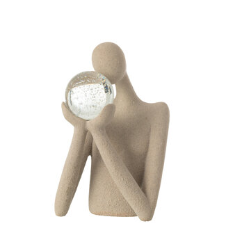 J-Line Bust Ball Resin/Crystal Beige