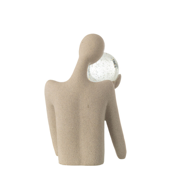 J-Line Bust Ball Resin/Crystal Beige