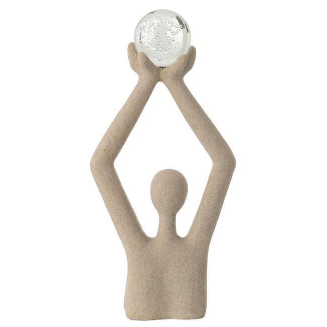 J-Line Bust Ball Head Resin/Crystal Beige