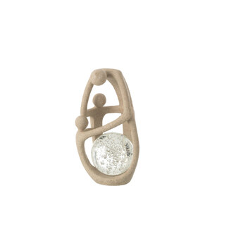 J-Line Couple Ball Resin/Crystal Beige