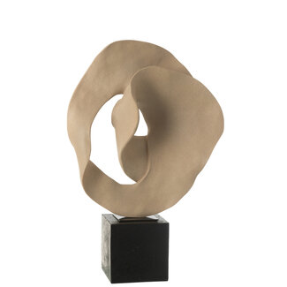 J-Line Deco Abstract On Base  Resin Beige/Black