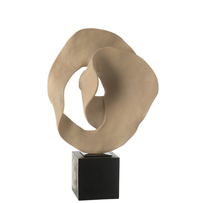J-Line Deco Abstract On Base  Resin Beige/Black