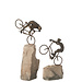 J-Line Set Of 2 Cyclist On Rock Resin Beige/Black