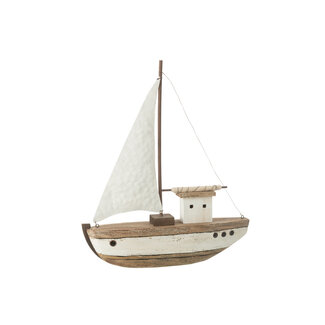 J-Line Boat 1 Sail Paulownia Wood Natural/White Large
