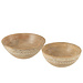 J-Line Set Of 2 Bowls Beads Mango Wood Natural/White