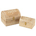 J-Line Set Of 2 Box Rectangle Beads Mango Wood Natural/White