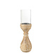 J-Line Candle Holder Beads Mango Wood Natural/White Small