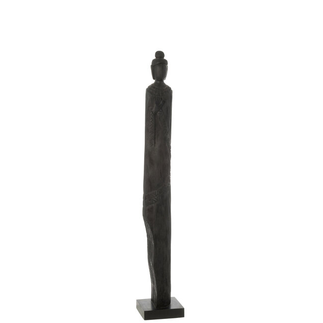 J-Line Boeddha Bali Mangohout Zwart Klein