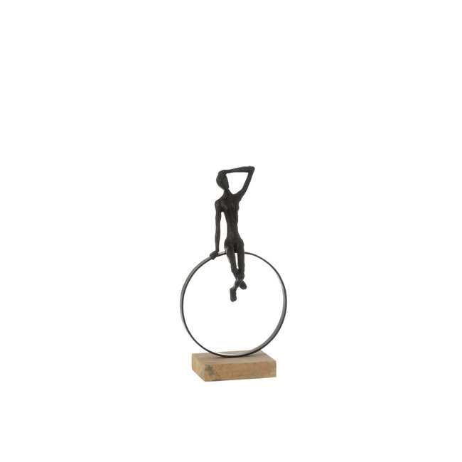 J-Line Lady On Ring Stand Hars/IJzer Zwart