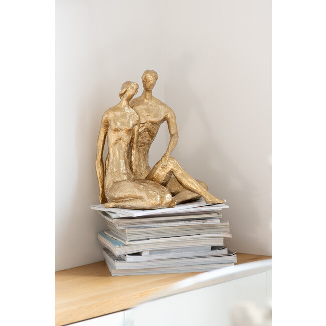 J-Line Paar zittend hars goud