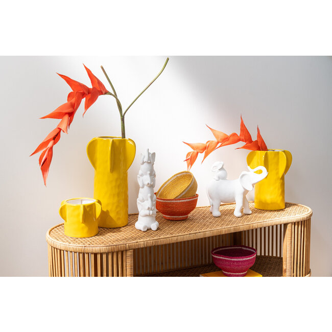 J-Line Olifant draagt baby polyresin wit