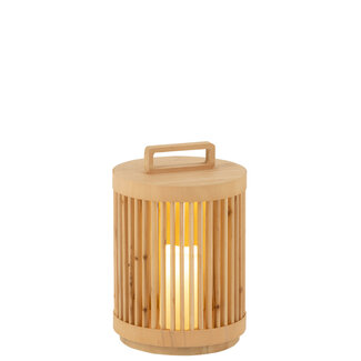 J-Line Lamp Cilinder Dennenhout/Led Natuurlijk Groot