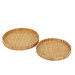 J-Line Set van 2 borden rond bamboe/riet naturel