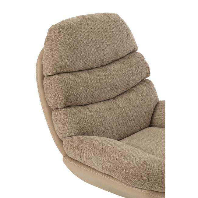 J-Line Relaxbank + voetenbank Metaal/Multiplex Donkergrijs/Zwart