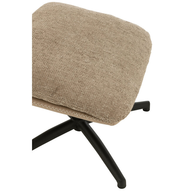 J-Line Relaxbank + voetenbank Metaal/Multiplex Donkergrijs/Zwart