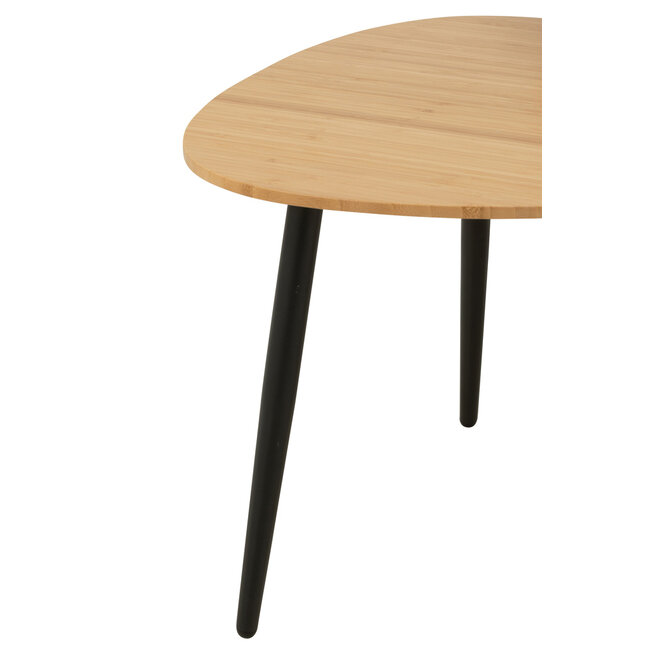 J-Line Set van 3 bijzettafels Palette Bamboe/Metaal Naturel/Zwart