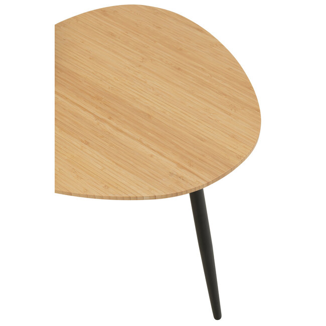 J-Line Set van 3 bijzettafels Palette Bamboe/Metaal Naturel/Zwart