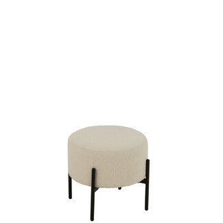 J-Line Kruk Boucle Multiplex/Polyester Wit/Zwart