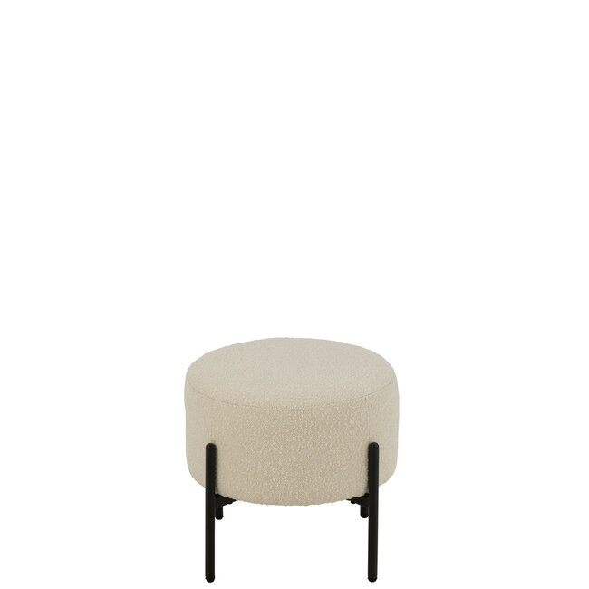 J-Line Kruk Boucle Multiplex/Polyester Wit/Zwart