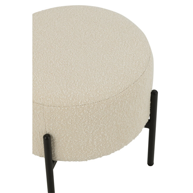 J-Line Kruk Boucle Multiplex/Polyester Wit/Zwart