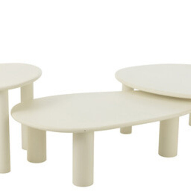 J-Line Bijzettafel Bali Mdf/Pvc Wit Klein