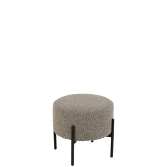 J-Line Kruk Boucle Multiplex/Polyester Grijs/Zwart