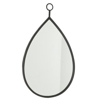 J-Line Hangende spiegel Drop Mirror/Mdf Zwart Groot