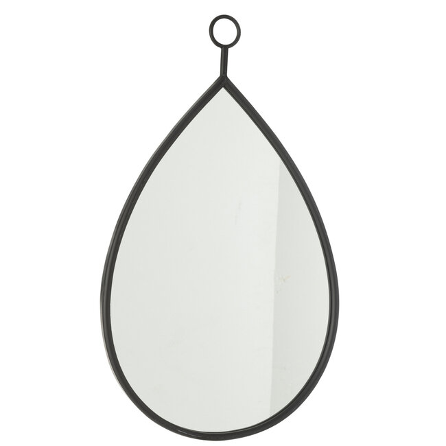 J-Line Hangende spiegel Drop Mirror/Mdf Zwart Groot