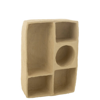 J-Line Wandrek Flint Papier Mache Natuurlijk Groot