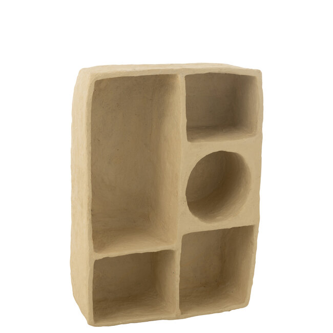 J-Line Wandrek Flint Papier Mache Natuurlijk Groot