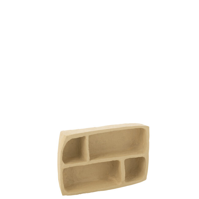 J-Line Wandrek Flint Papier Mache Natuurlijk Klein