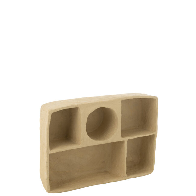 J-Line Wandrek Flint Papier Mache Natuurlijk Groot